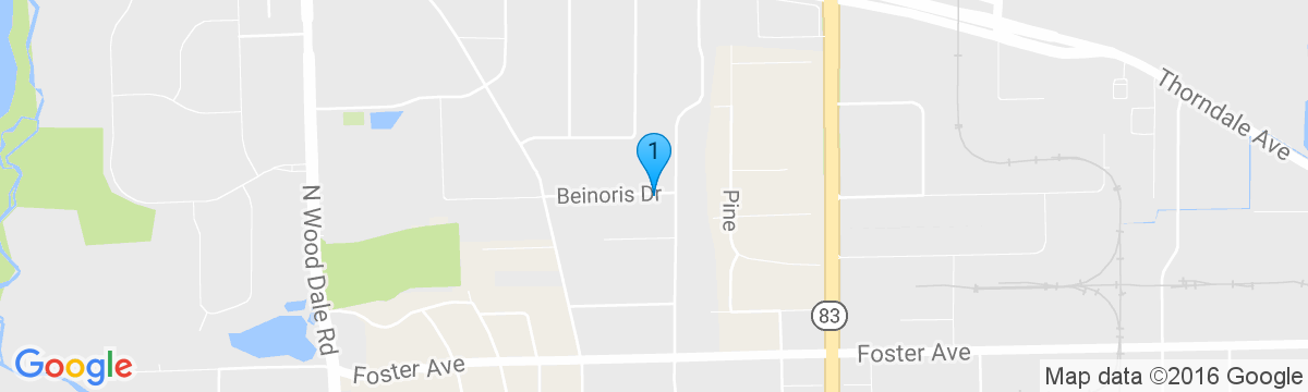 Google Map of 360 Beinoris Dr wood dale il